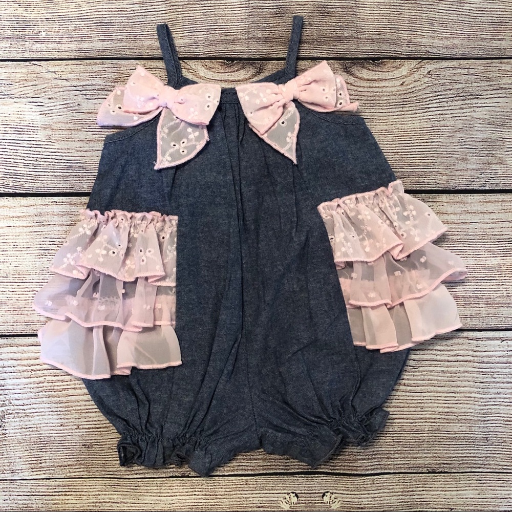 (20% OFF 4+) A62 Bonnie Baby bubble romper; 0-3mos
